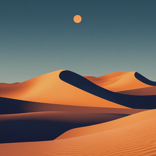 A serene and mystical journey through the desert, with ambient drones and shimmering textures. Traditional middle eastern instruments add authenticity, crafting a captivating and ethereal soundscape. Reflects images of ancient oases and caravans.