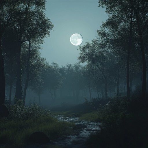 In this evocative track, the gentle plucking of a harp intertwines with the soft rustles of the night, creating an immersive auditory experience that captures the tranquility and mystique of moonlit scenery. Each note resonates like a whisper against the canvas of the night, inviting the listener into a serene world of shadow and light.