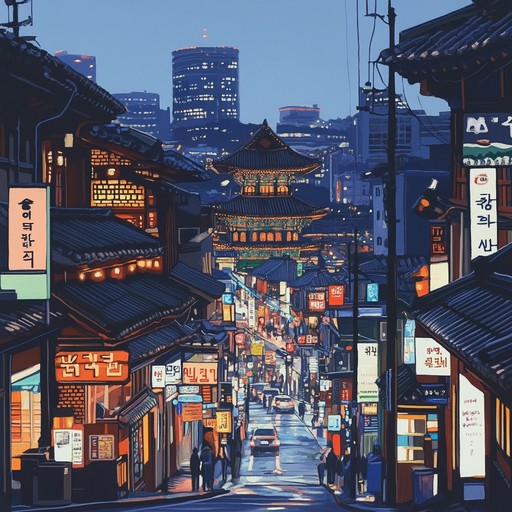 This track captures the essence of a youthful, vibrant seoul night, blending traditional korean instruments with modern k pop elements. The music evokes the feeling of walking through neon lit streets, full of hope and excitement.