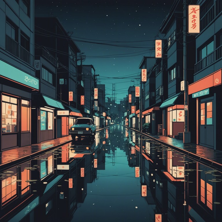 A softer, more introspective take on urban life in tokyo, emphasizing the emotional depth and personal moments amidst the vast, glowing cityscape. The piece features delicate nuances of sound, creating a profound emotional resonance with the listener.