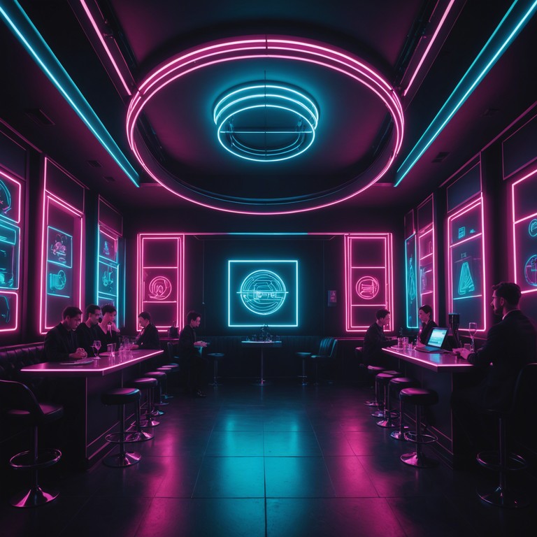 In this track, the vibrant essence of traditional cabaret blends seamlessly with cutting edge futuristic sounds, crafting a unique auditory experience that transcends time. The lively yet enigmatic pulse pays homage to vintage glamour while inviting the audience into a world of neon lights and digital dreams.