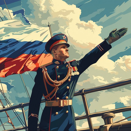 This monumental orchestral composition honors the valor and courage of the russian navy, utilizing dramatic brass, dynamic strings, and powerful percussion to evoke the splendor and strength of naval power and epic maritime battles.