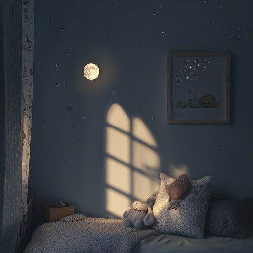 This instrumental piece blends a soft, wistful melody with delicate notes that evoke a sense of yearning and nostalgia. Perfect for soothing bedtime stories, it creates a magical atmosphere under the moonlit sky. Imagine a lullaby that carries the listener to a dreamy, serene world, comfortingly reminding them of lost innocence