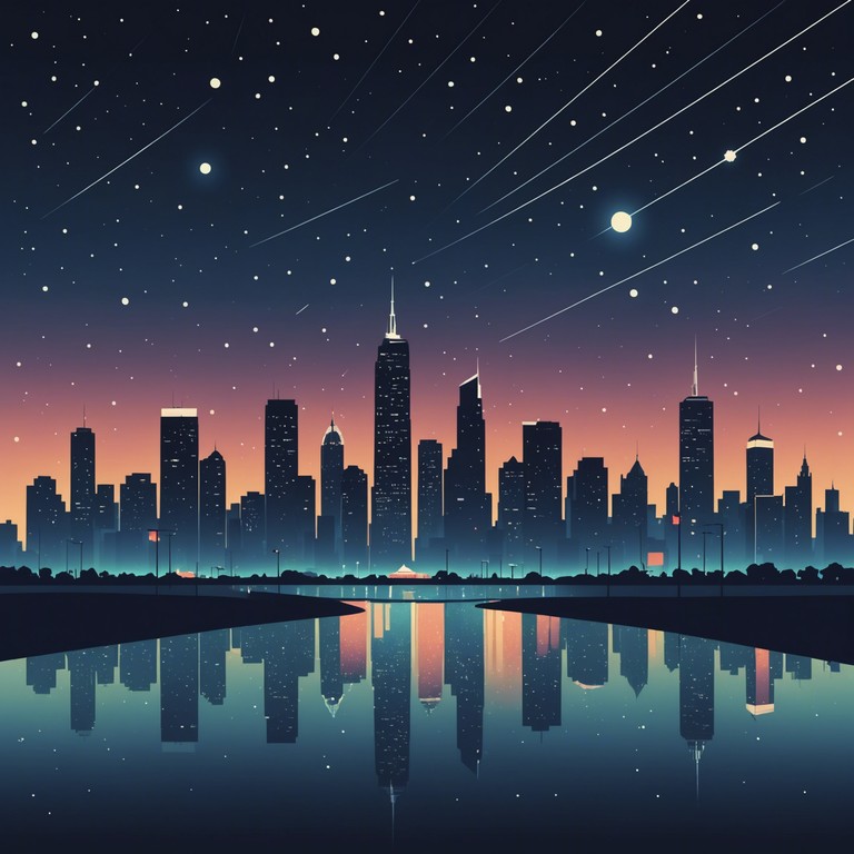 A serene and soothing instrumental piece that melds tranquil elements with the shimmering aesthetics of glam rock. The music captures the essence of quiet urban evenings and the glamour associated with night scenes in big cities. The gentle instrumentation creates a peaceful soundscape that's ideal for relaxing or reflective moments.