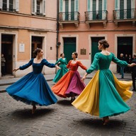 joyous dawn dance in french style.