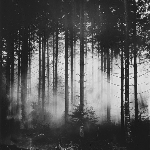 A haunting dark folk track that evokes a chilling, otherworldly presence with deep ambient undertones, eerie whispers, and brooding strings inspired by ancient forests and forgotten myths