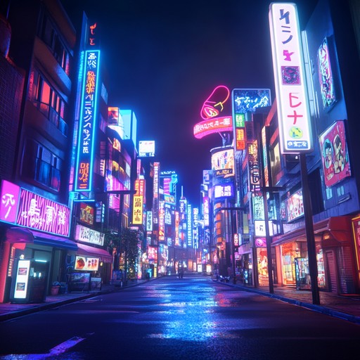 An electrifying j pop track combining pulsating beats with edgy, distorted electronic elements. This instrumental composition captures the vibrant energy of urban nightlife, perfect for high energy scenes and tech driven vibes.