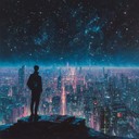 soothing electronic sounds weave through calm cyberpunk city nights