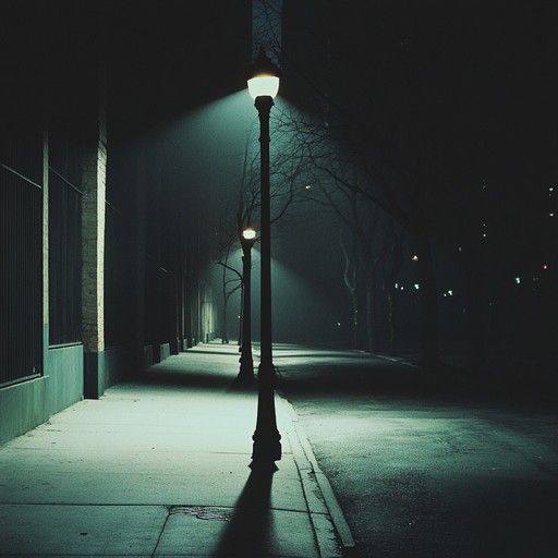 A haunting indie instrumental piece that captures the unsettling atmosphere of deserted city streets at night, with creeping melodies and dissonant harmonies invoking a sense of unease and mystery.