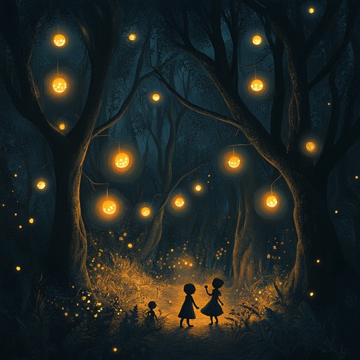 A fantastical children's tune evoking the joy and tension of a magical forest adventure, blending playful melodies with whimsical and suspenseful elements