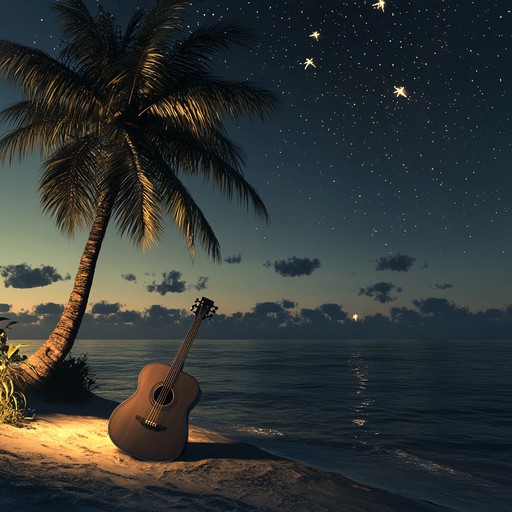 A gentle instrumental latin jazz piece featuring the warm tones of the acoustic guitar, weaving a melodic tapestry that evokes tender emotions during tranquil nights beneath starry skies. The soothing rhythms and harmonious chords create a romantic and serene atmosphere, inviting listeners to relax and reminisce about peaceful moments shared with loved ones.