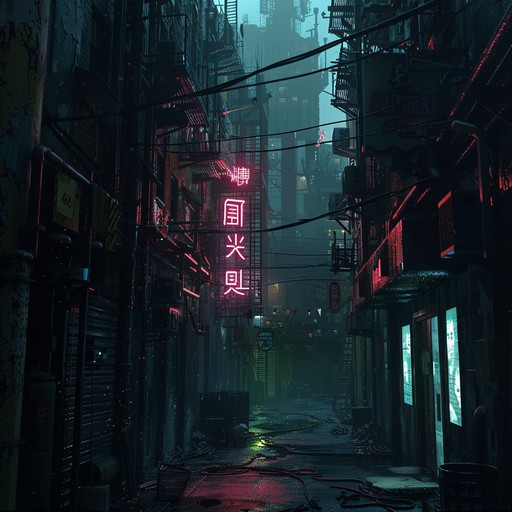 Dive into an adrenaline pumping chase sequence set in the heart of a neon lit metropolis. The synthesizer driven track immerses listeners in the intense atmosphere of a cyberpunk world, where the stakes are high, and the pulse is relentless.