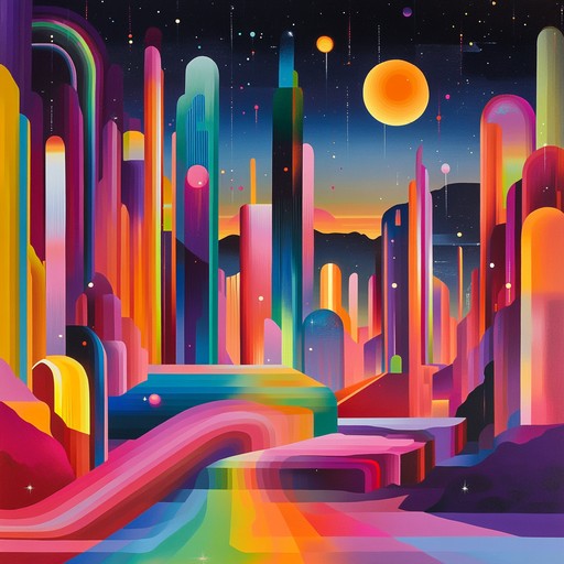 Journey through a sonic landscape of neon lights and trippy 80s synths, filled with echoing arpeggios, steady beats, and shimmering melodies. Captures the essence of a retro futuristic dream.