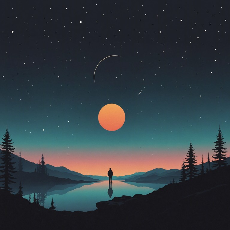 This track creates a tranquil mood with its minimalistic approach, using sparse instrumentation to evoke a sense of calm and vastness. Gentle ambient sounds blend with subtle electronic textures to paint an auditory picture of stillness and introspection.