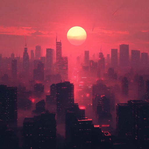 Imagining a futuristic dawn, where neon lights blend with nature's hues, this track fuses reflective synth waves with rhythmic modern beats. Picture yourself at the edge of a city, watching the sunrise over neon lit hills, with a contemplative mood that feels both nostalgic and futuristic.