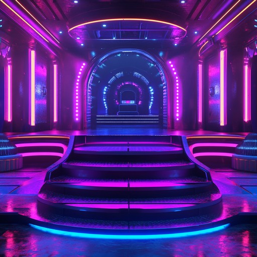 A whimsical cabaret track intertwined with futuristic synths and eccentric rhythms, creating a surreal and playful soundscape that transports listeners to an interstellar lounge act.
