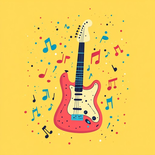 An instrumental track that blends the intensity of hard rock guitar riffs with uplifting and joyful melodies, creating an energetic and exuberant soundscape that inspires happiness and movement.