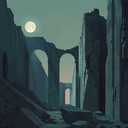 ancient citadel's mysterious echoes in atmospheric tones