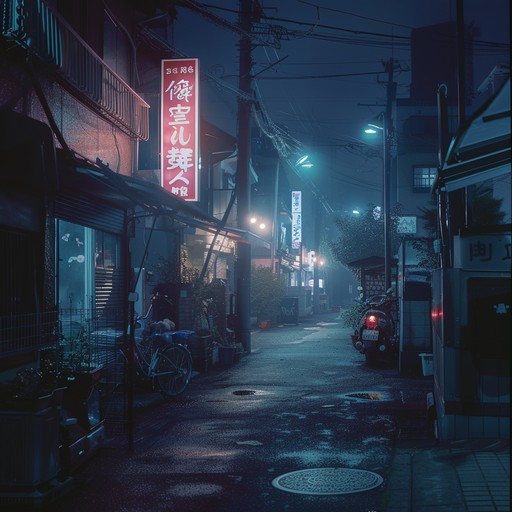 This slow, moody instrumental piece evokes the feeling of wandering through tokyo at night, lost in thought as the city's vibrant lights and sounds wash over you. Soft, pulsing synths and echoing piano melodies weave together, creating a sense of melancholic introspection and urban loneliness. The occasional distant sound of traffic and muffled conversations adds to the immersive, cinematic atmosphere.