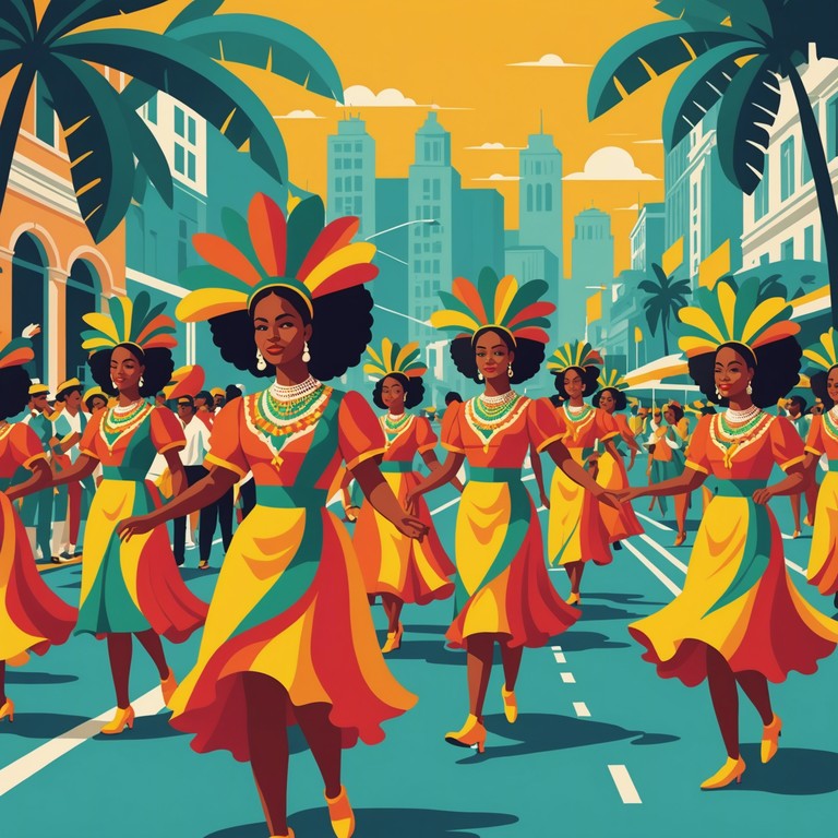 A lively and joyous samba track infused with the vibrant rhythms typical of a rio de janeiro morning, capturing the essence of a festive parade along the sunlit shores. The song features traditional samba instruments and rhythms that embody the brazilian spirit of joy and festivity.