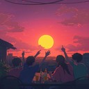 an energetic instrumental anime track celebrating success and joyful moments