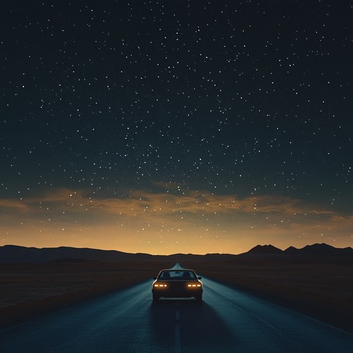An instrumental phonk composition that blends mellow bass lines with smooth beats, capturing the essence of a peaceful night time drive through an endless desert landscape.