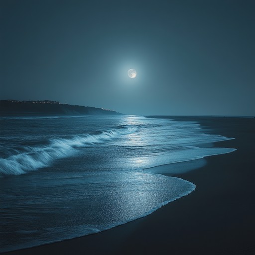 Imagine the gentle waves caressing the moonlit shores as an ethereal bossa nova melody serenades the night. Intricate guitar strums intertwine with soft percussive elements, creating a dreamy atmosphere that soothes the soul. The music's gentle cadence transports you to a tranquil, star lit beach where serenity and calm prevail.