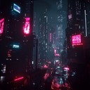 dark instrumental capturing cyberpunk dystopia with unsettling synth melodies