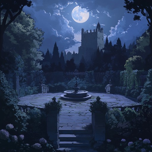 Drifting through tranquil melodies illuminated by moonlight, combining gothic undertones with ethereal grace for a peaceful, haunting experience.