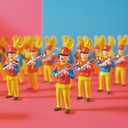 cheerful march blending military rhythm with playful piccolo melodies