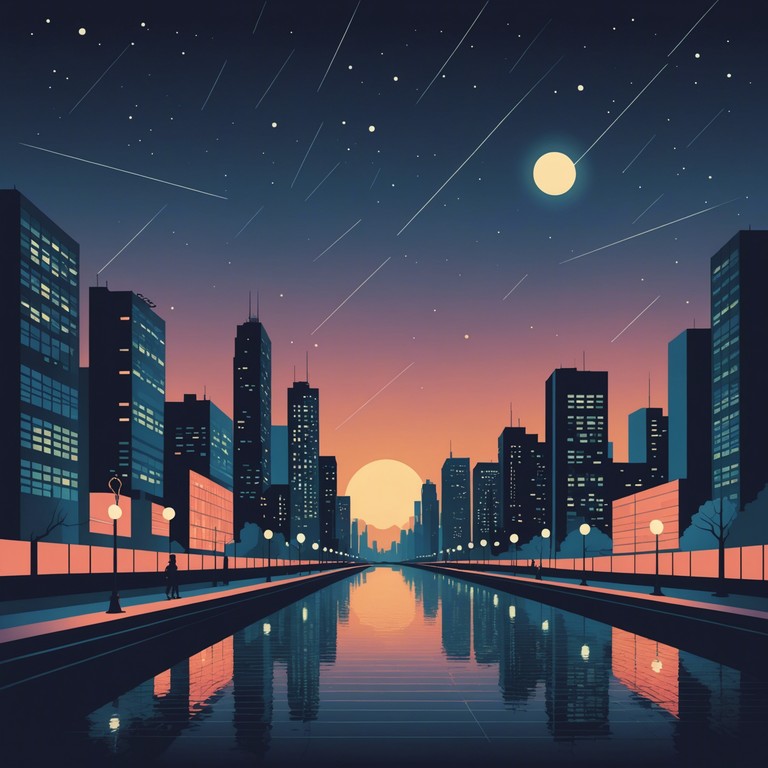 As twilight deepens, soft saxophone melodies intertwine with slow, rhythmic house beats, enveloping the listener in a blanket of tranquility. The music evokes the calming sensation of night settling over a bustling city.