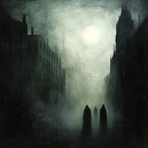 Dive into an eerie electro song with ominous rhythms and spectral synths, setting an unsettling urban scene. Ideal for evoking tension and mysterious vibes.