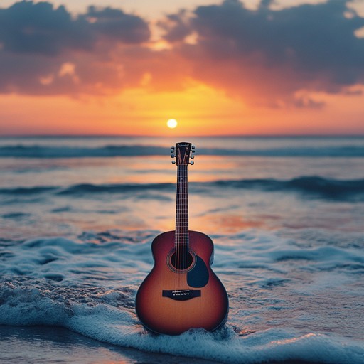 Imagine a tranquil beach at sunset where soft, rhythmic rumba beats blend harmoniously with the gentle sound of waves. The guitar leads the melody, creating a soothing atmosphere perfect for unwinding and relaxation. This peaceful instrumental captures a serene evening, transporting listeners to a world of calmness and reflection.