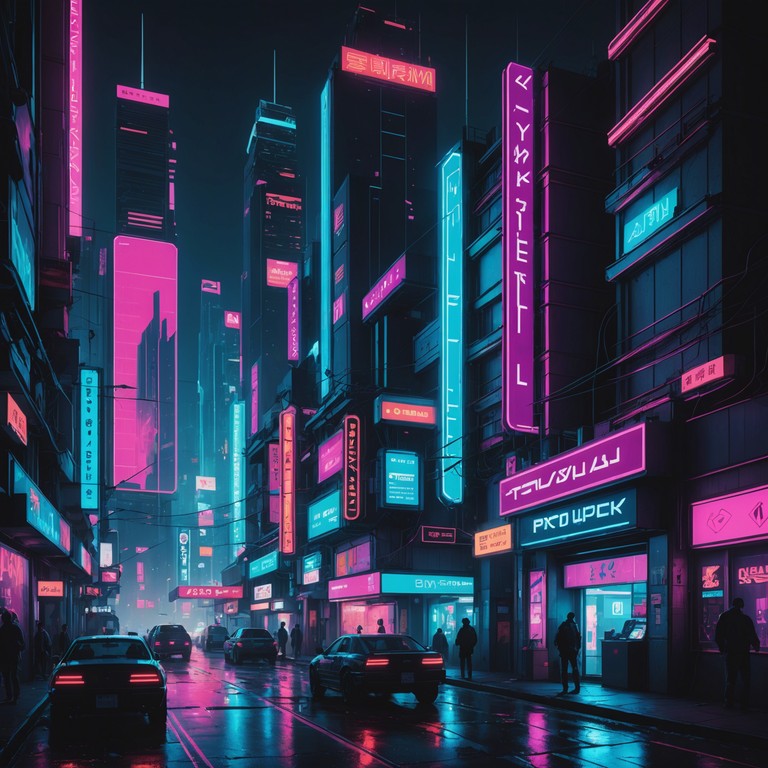 Imagine a fusion of neon lit cityscapes with funky beats creating a soundscape perfect for a futuristic cyberpunk nightlife setting. This track combines groovy bass lines and electronic rhythms, painting vivid auditory scenes of a lively, urban future.