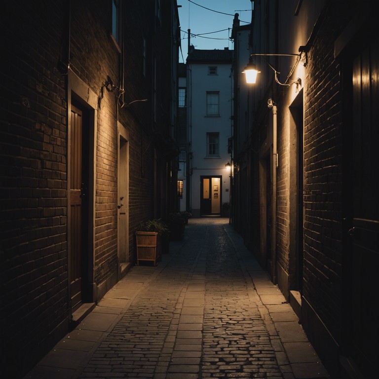 As daylight fades, mysterious klezmer tunes played on a clarinet echo through the vacant streets, conjuring an atmosphere filled with enigma and suspense, hinting at stories untold and presences unseen.