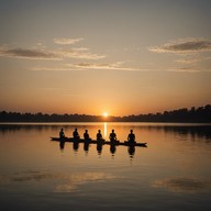 captures the tranquil early morning by the ganges.