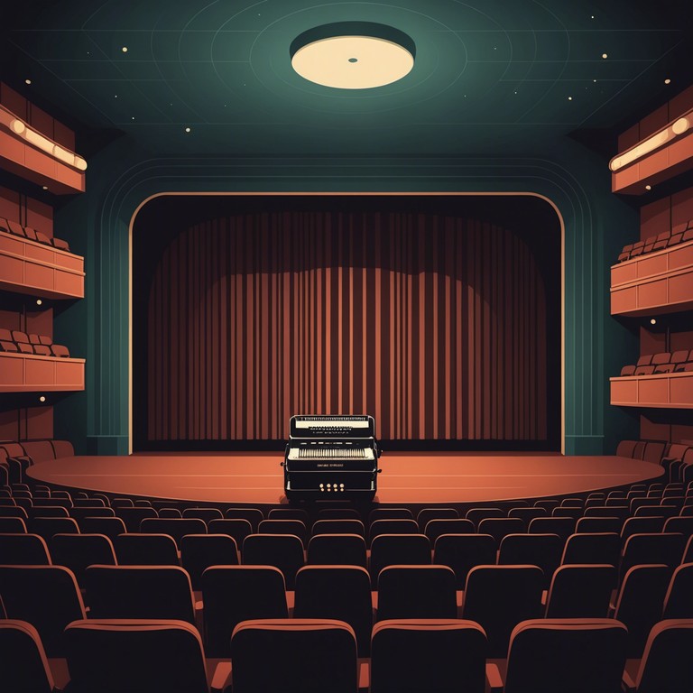 Delve deeper into the mysteries of a long abandoned theater, where past performers left more than just memories; they left whispers that turn into melodies, performed solely by an echoing accordion.