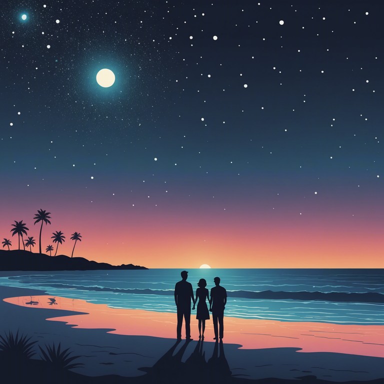 Imagine a track that transports listeners straight to a festive nighttime beach party, where each beat of the steel drums celebrates the joy and vibrancy of life. The song mixes deep, resonant bass with the light, playful melody of steel drums, reflecting the dual nature of night   energetic and serene.