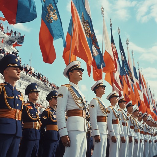 This instrumental piece features grand orchestration reflecting the russian navy's historic triumphs, blending powerful melodies with anthemic dynamics to create an aura of pride and euphoria. Designed to encapsulate and celebrate maritime achievements gloriously.