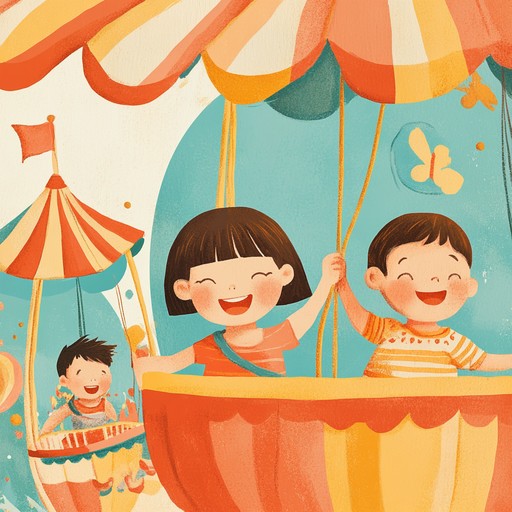 A lively and cheerful instrumental piece that embodies the joy and excitement of a children's carnival, featuring playful marimba melodies and vibrant rhythms that inspire dancing and laughter