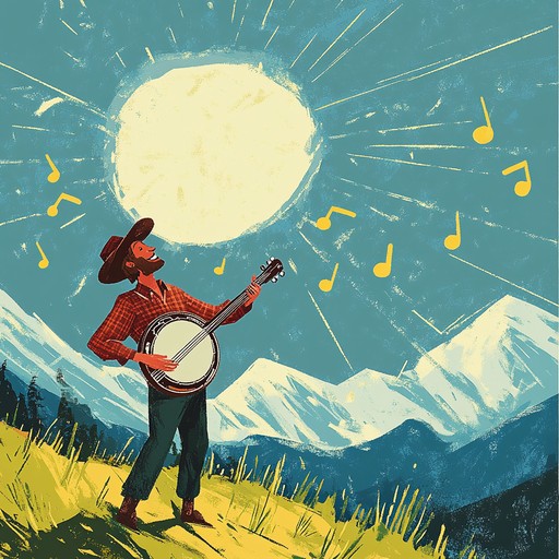 An instrumental bluegrass track featuring fast paced, joyful banjo picking and lively fiddle tunes, creating an ecstatic and uplifting atmosphere reminiscent of spirited appalachian gatherings.