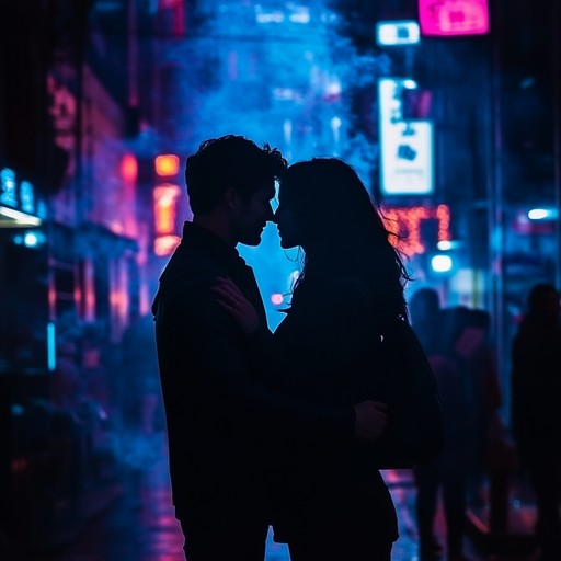 A heartfelt instrumental capturing the essence of young love amidst the vibrant energy of a neon lit cityscape, blending soft melodies with gentle rhythms.