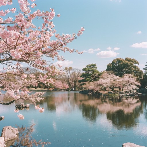 This instrumental j pop track features tranquil melodies and gentle harmonic progressions, reminiscent of a serene summer evening with cherry blossoms dancing softly in the wind.