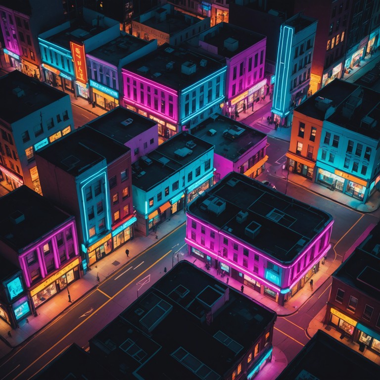 Imagine a soundtrack that perfectly captures the essence of a joyful, bustling urban environment at night, with every beat and synth wave pulling you deeper into the city's heart.