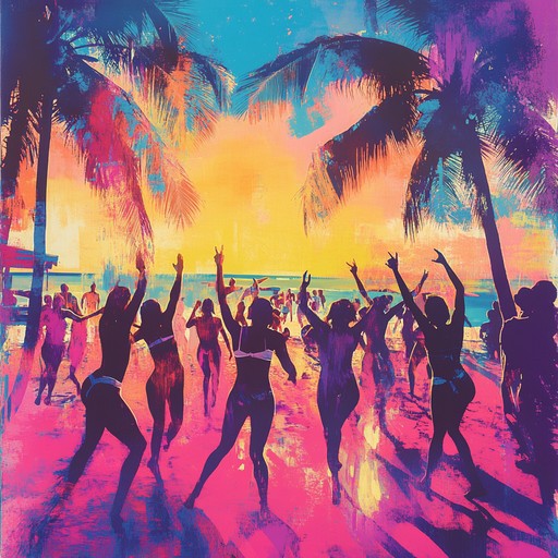 Imagine a moonlit beach where pulsating dancehall rhythms blend with the sound of ocean waves, underlined by synth pads and a deep bass line. The track is tailored to involve listeners in a vibrant story of tropical nights and rhythmic dances, capturing the essence of caribbean allure and festive spirits.