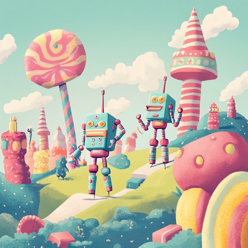 An exhilarating instrumental track that combines electronic chiptune elements with whimsical, candy inspired melodies, creating a fun and dynamic piece that delights and excites young listeners.