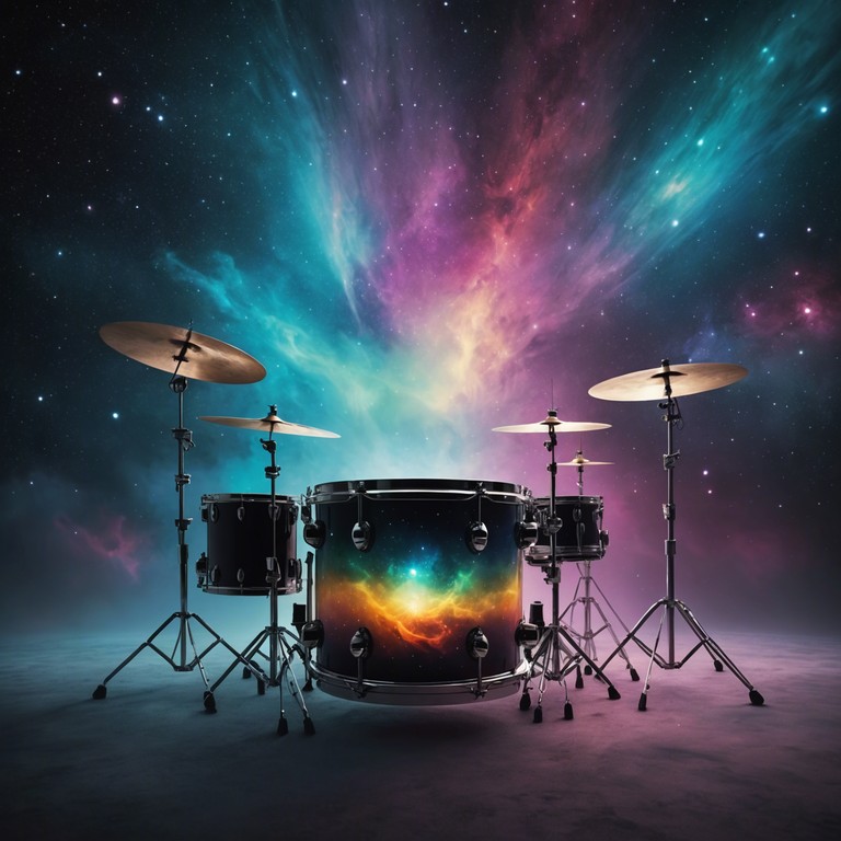 The track crafts a vivid auditory experience akin to witnessing the births and collisions of stars, propelled by deep, resonant drumming that captures the grandiosity and mystery of the universe.