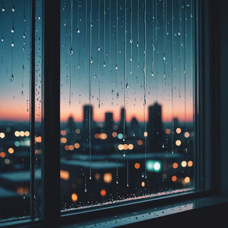 A track designed to transport the listener to a rain drenched urban evening, where the glow from the street lamps creates a soft, bittersweet atmosphere, complemented by mellow lofi beats that resonate with a heartwarming yet introspective mood