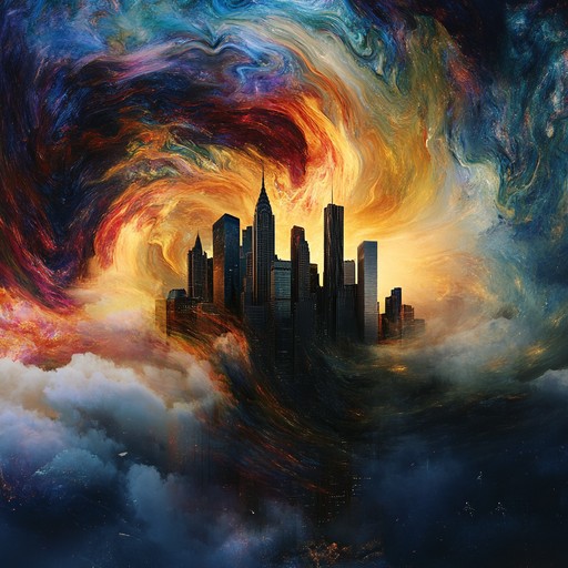 An instrumental composition fusing ethereal soundscapes with gritty punk rhythms; shimmering guitars and driving bass create a dreamlike atmosphere that transports listeners through surreal urban landscapes.