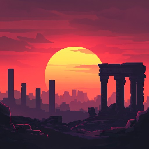 A track where ancient middle eastern melodies blend with contemporary electronic beats, creating a bridge between the old and the new. A soulful oud plays the lead, entwined with deep basslines and rhythmic percussive elements, capturing the essence of historical wisdom colliding with today's urban landscape.